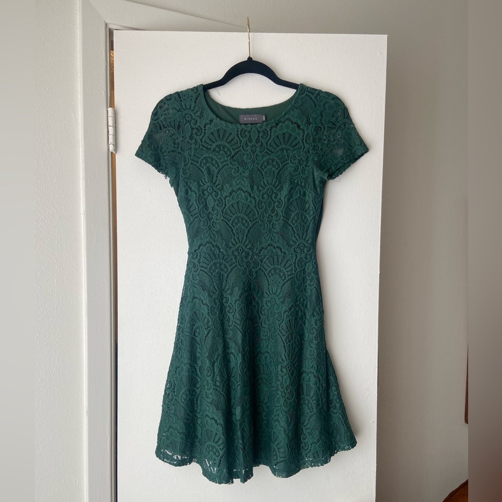 Emerald Green Lace Dress